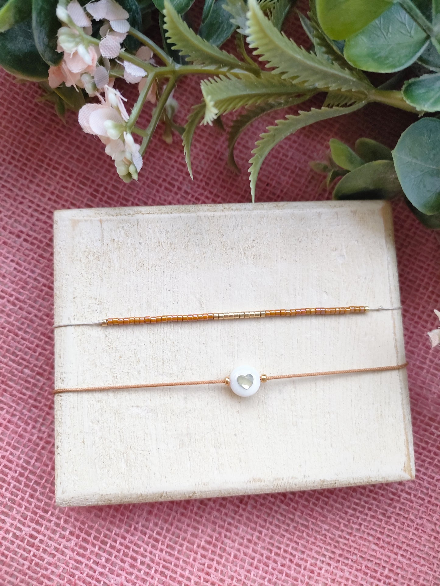 Bracelet coeur en coquillage